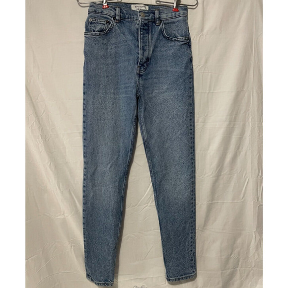Reformation Sz 26 High Rise Skinny Jeans Blue Maya Wash Button Fly Pants Stretch - Picture 1 of 9